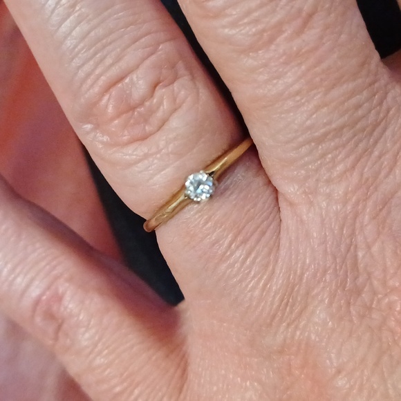 natural VS2 diamond solitaire ring 0.25 ct size 6 US 14k solid gold certif - Picture 1 of 11